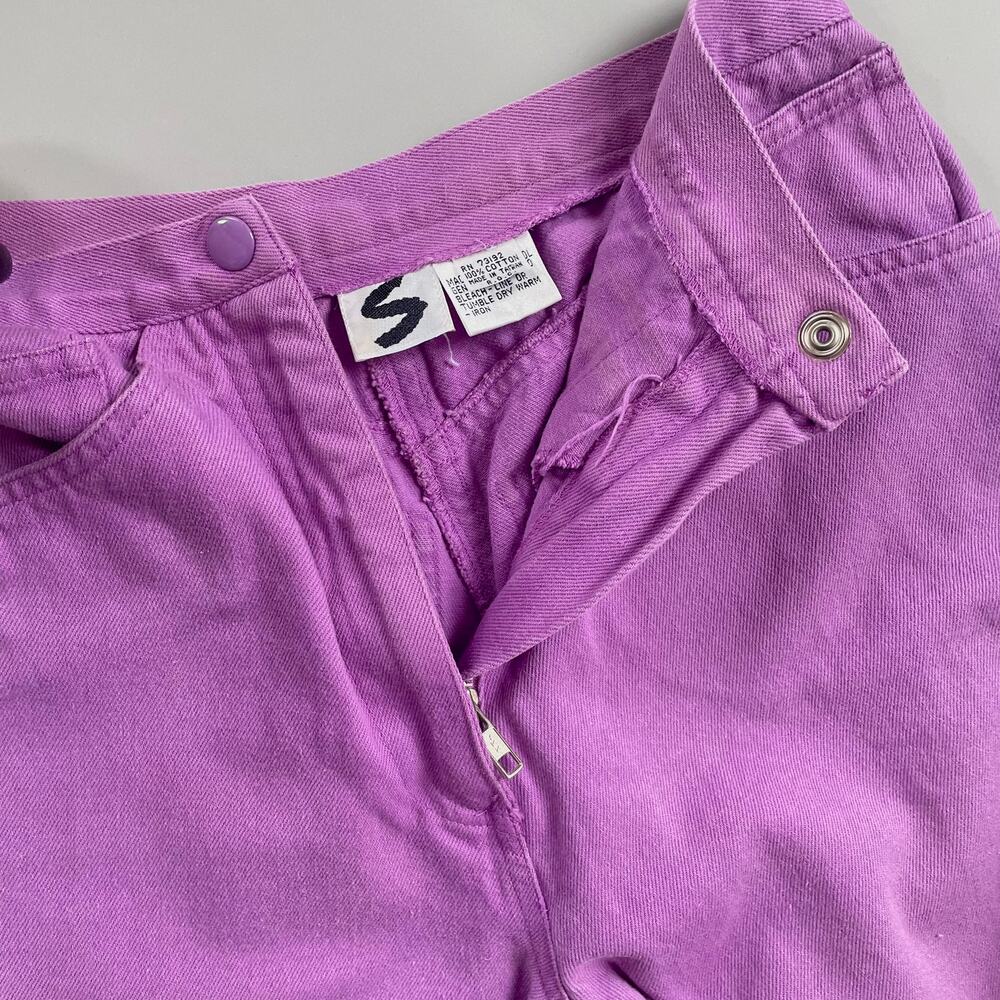 80s Stephen Sprouse Vintage S label Tapered High Waist jeans Lavender Denim 24”